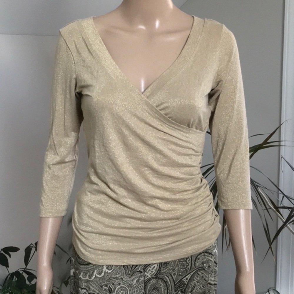Cache Faux Wrap Shirt